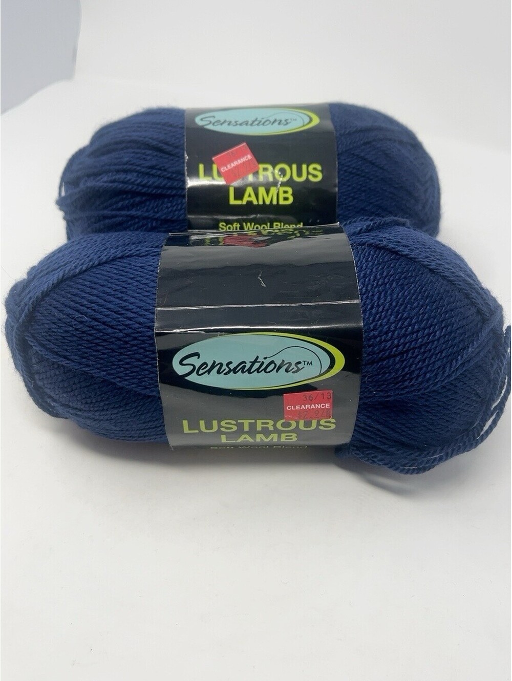 2 Sensations Lustrous Lamb Yarn Navy Blue K632 Wool Blend 6oz 308yd NOS
